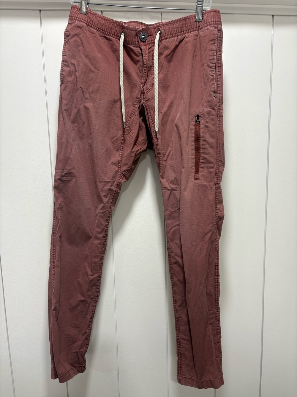 Vuori Pants Women M Terracotta Pink Ripstop Stretch Cotton Drawstring Hike